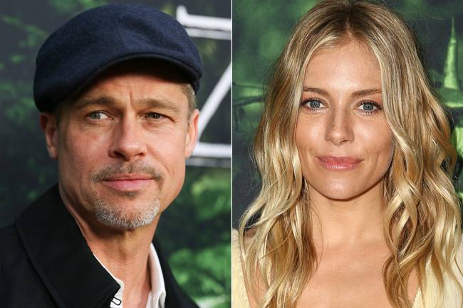 Brad Pitt é visto aos beijos com atriz Sienna Miller