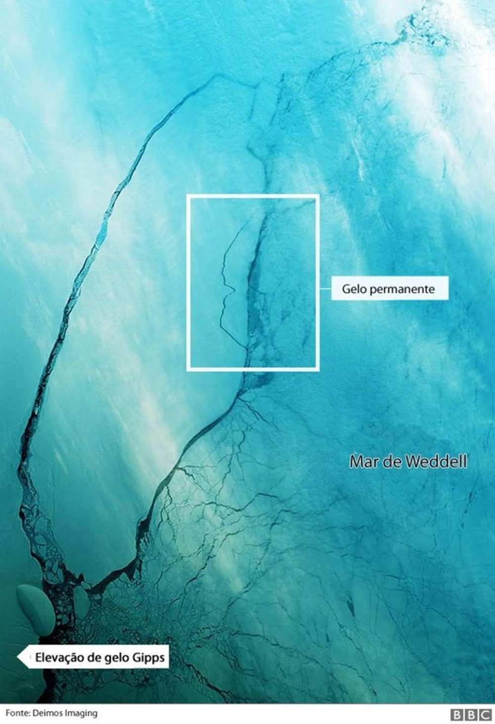 Iceberg gigante que se desprendeu na Antártica se desloca para mar aberto