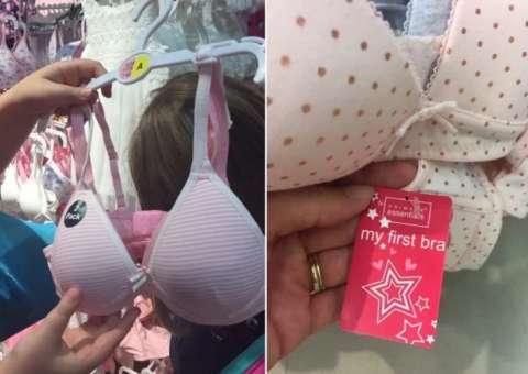 Loja causa revolta por vender sutiãs com enchimento para meninas de 7 anos 
