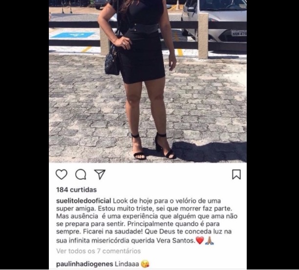 Blogueira posta ‘look para velório’ de amiga e divide opiniões na web 