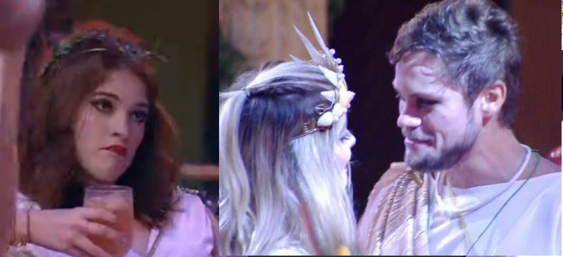 BBB18: Breno e Jaqueline se beijam durante festa