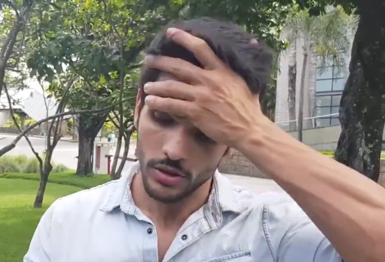 Ex-BBB Lucas é questionado por internauta e assume que errou com noiva