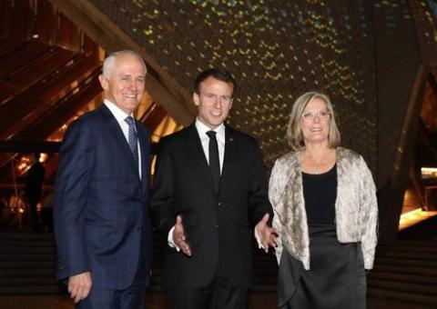 Macron chama primeira-dama da Austrália de 'deliciosa'