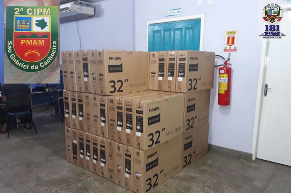 Dono de loja é preso ao ser flagrado com mais de 50 TV's roubadas no Amazonas