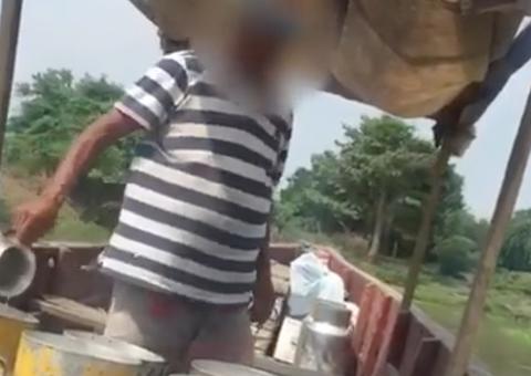 Flagra: Vídeo mostra homem 'batizando' leite com água de rio no Amazonas