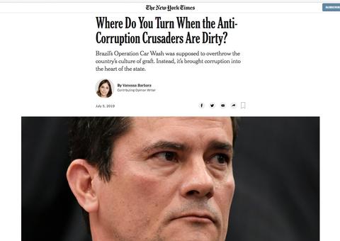 Artigo no New York Times diz que Moro foi 'juiz imoral'