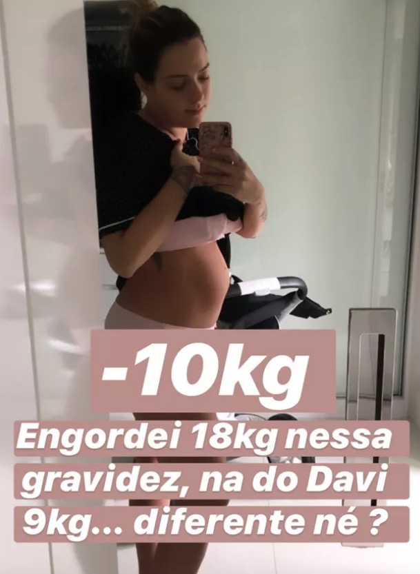 Carol Dantas mostra barriga 7 dias após o parto e nova foto de rostinho do filho