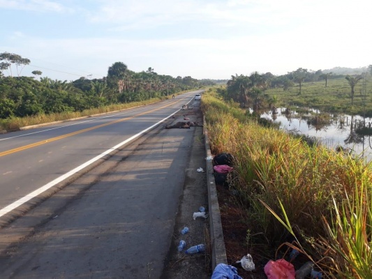 Ônibus com 33 venezuelanos que vinha para Manaus sofre acidente na BR-174