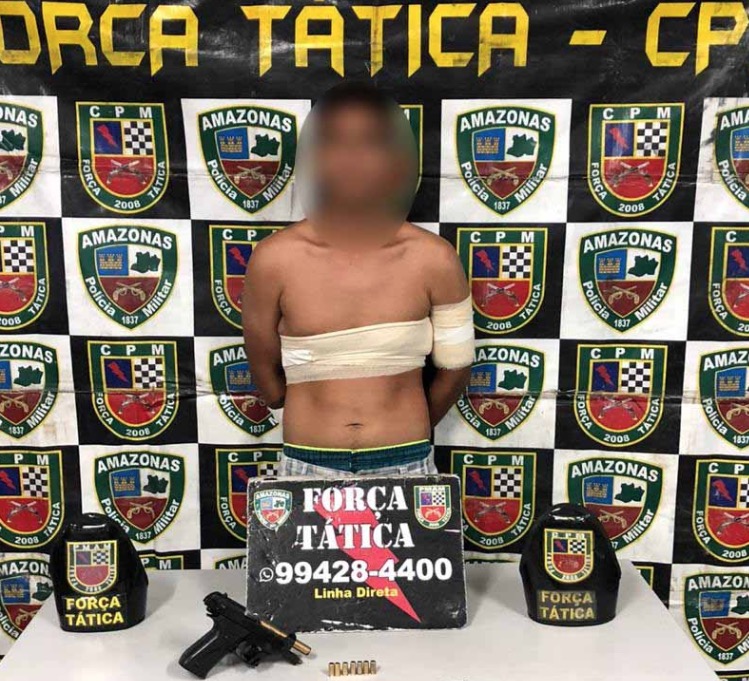 Ao trocar tiros com rivais, homem é baleado e acaba preso em Manaus