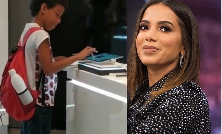 Anitta ajuda menino que viralizou estudando em tablet de shopping