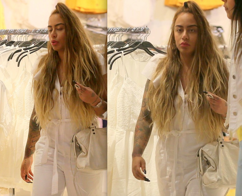 Namorada de Gabigol, Rafaella aumenta rumores de gravidez durante passeio em shopping