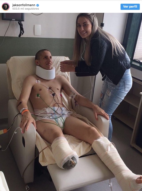 Sobrevivente da Chape, Jakson Follmann relembra tragédia com foto após queda de avião: 'ferida aberta'