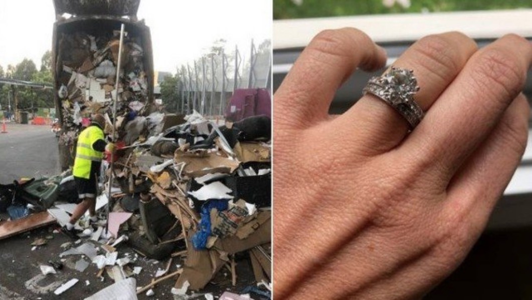 Casal revira lixão para achar anéis de casamento cravejados de diamantes jogados fora