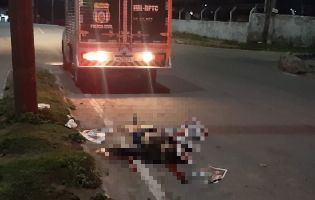 Mulher morre e militar fica gravemente ferido durante violento acidente em Manaus