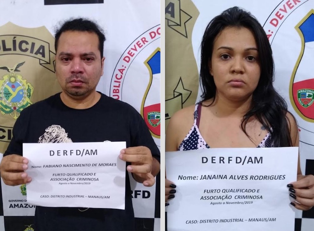 Dupla é presa suspeita de desviar mais de R$ 100 mil em produtos de empresa em Manaus 