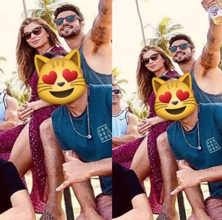 Grazi Massafera surge no colo de Caio Castro em foto antes do réveillon