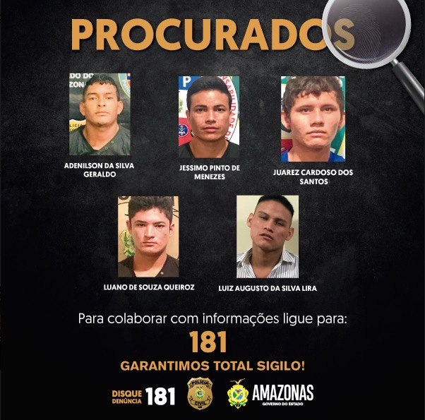 Polícia divulga imagens de fugitivos de unidade prisional no Amazonas 