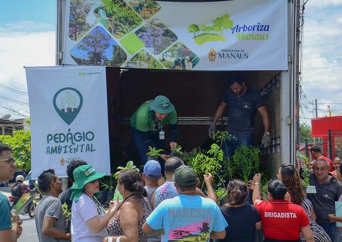 Zona Norte de Manaus ganha mudas de árvores do 'Pedágio Ambiental'