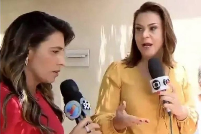 Repórteres da Globo e do SBT discutem ao vivo no meio de entrevista; assista