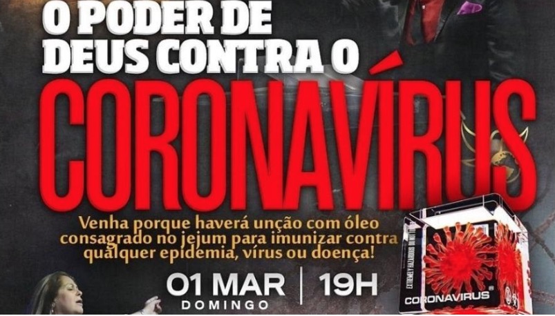Igreja evangélica que promete 'imunização' de coronavírus com bênção pode ser enquadrada por charlatanismo, diz MP