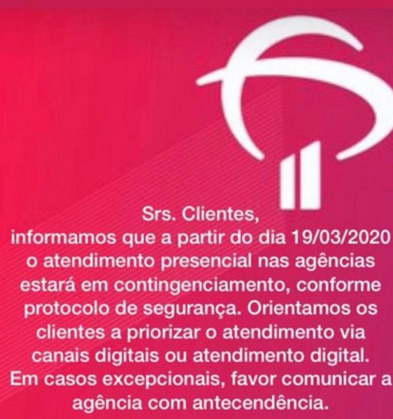 Coronavírus: Bradesco suspende atendimento presencial nas agências de Manaus