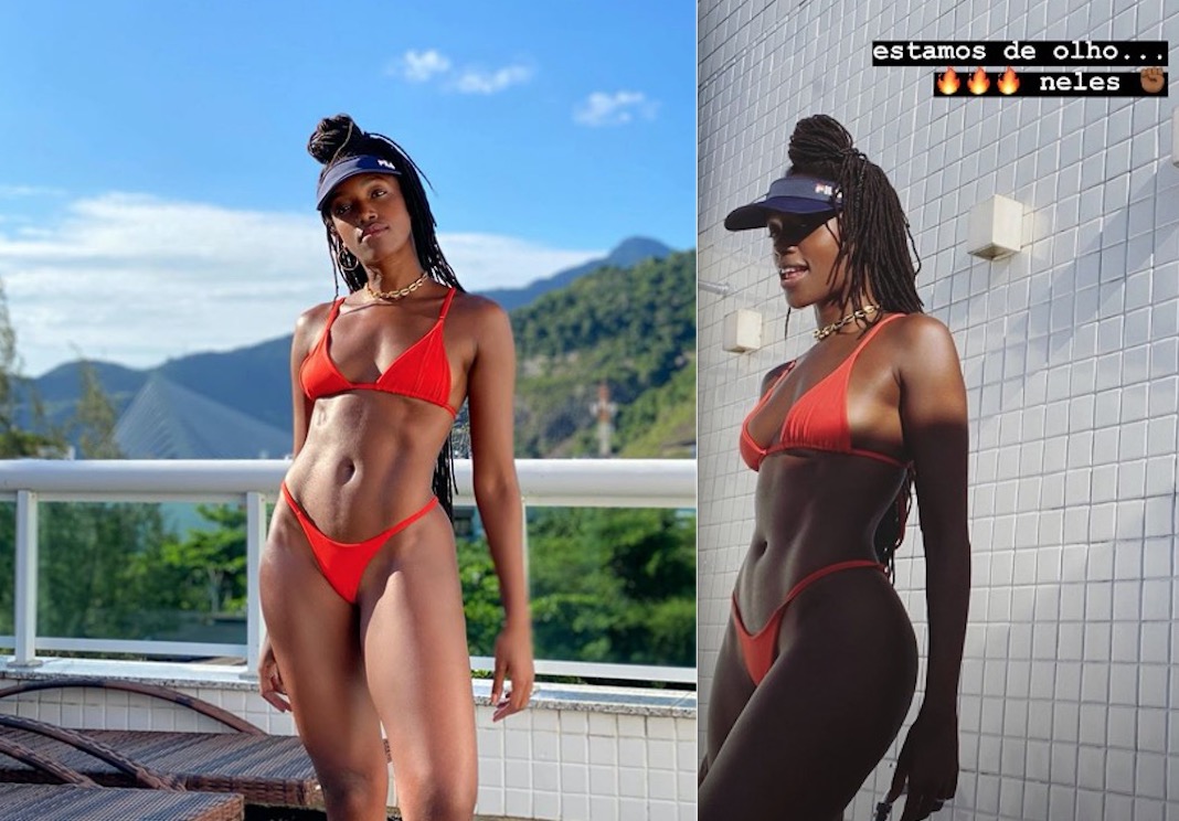 Iza exibe corpo escultural de biquíni durante quarentena 
