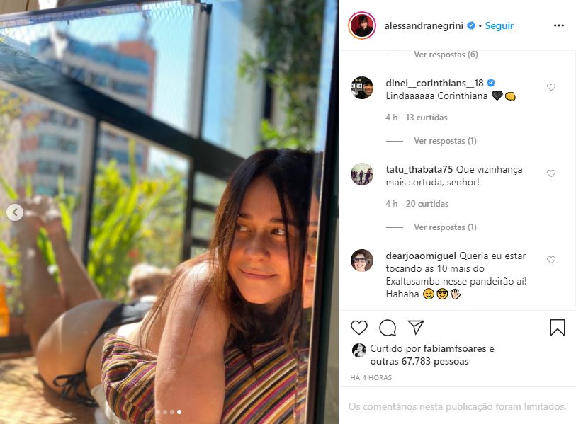 Aos 49, Alessandra Negrini coloca bumbum pra jogo na quarentena e arranca elogios: 'pandeirão'