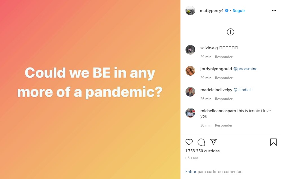 Jennifer Aniston e Matthew Perry pedem que fãs de Friends fiquem em casa