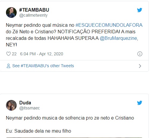Neymar agita web ao pedir música durante live de Zé Neto e Cristiano