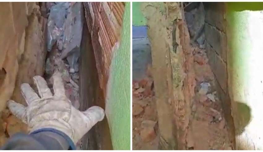 Homem sai em busca de maconha para dormir 'de boa' e fica preso entre dois muros