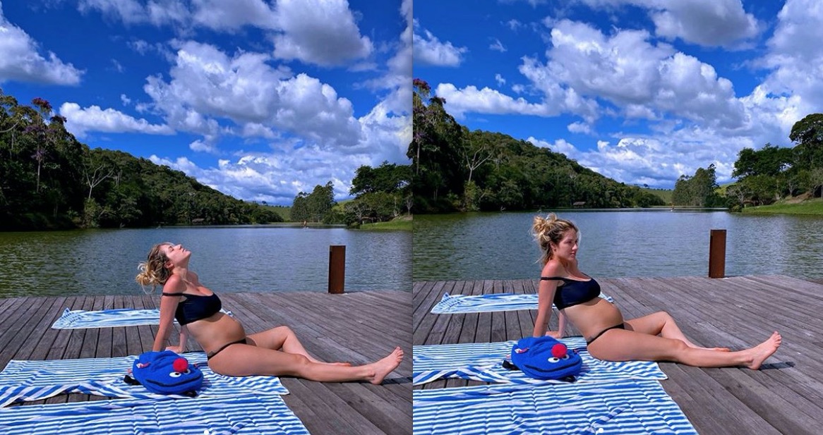 Isolada em fazenda, Giovanna Ewbank mostra barrigão em cenário paradisíaco