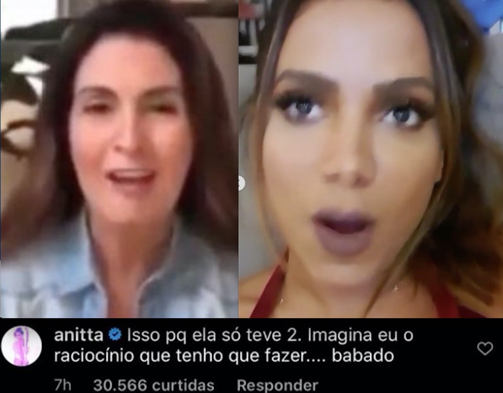 Anitta surpreende com comentário sobre gafe de Fátima Bernardes com Túlio Gadelha