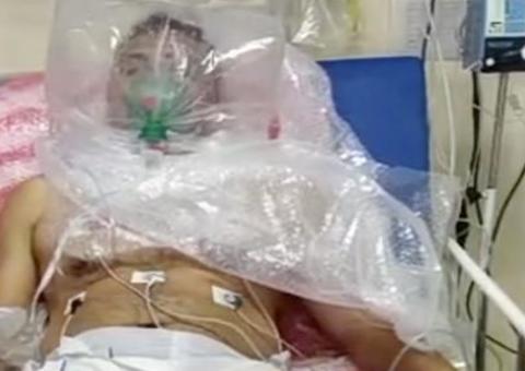 Vídeo de paciente respirando em cápsula improvisada com sacola plástica viraliza em Manaus 