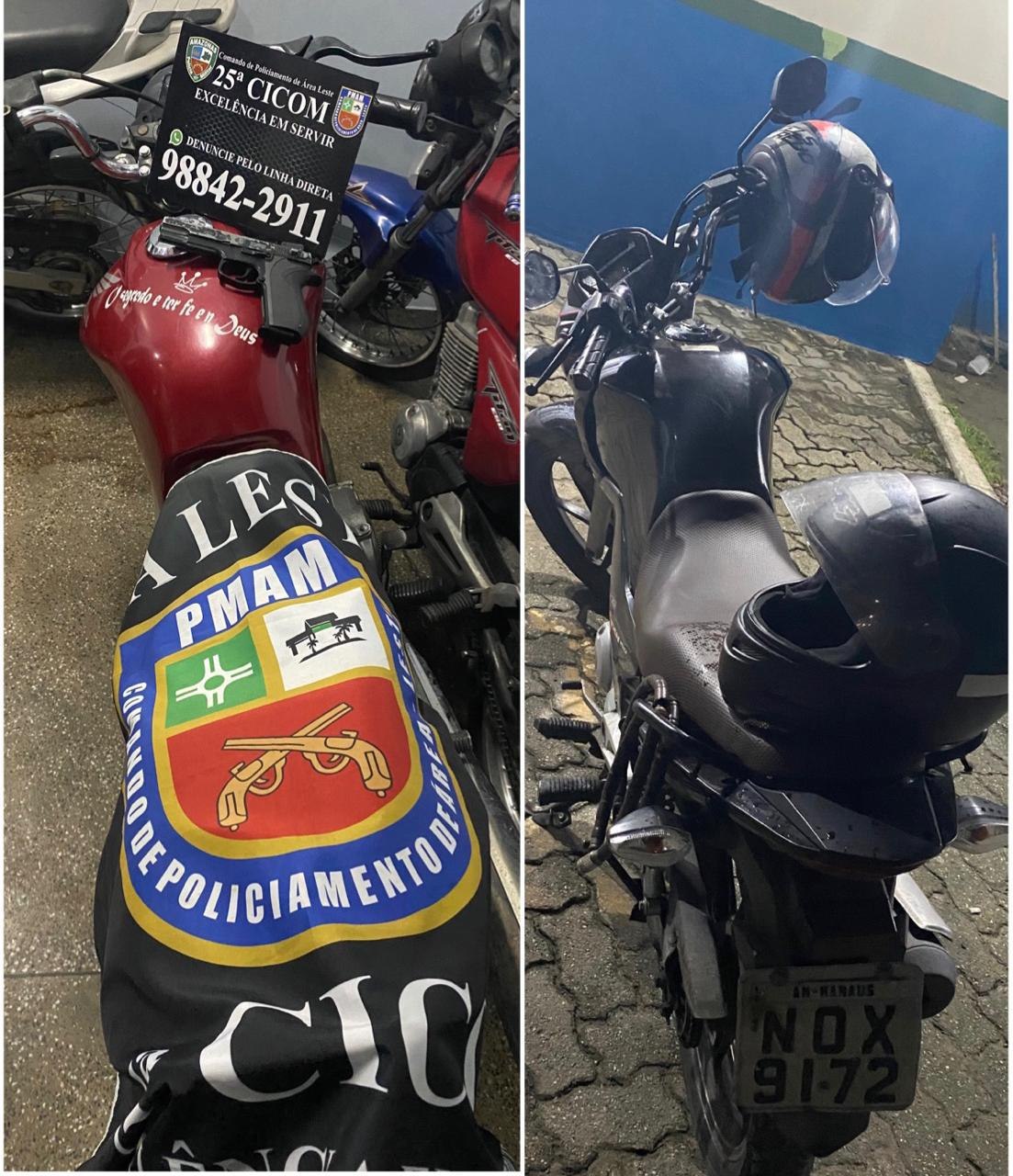 Dupla é presa após roubar motocicleta de mulher em rua de Manaus 