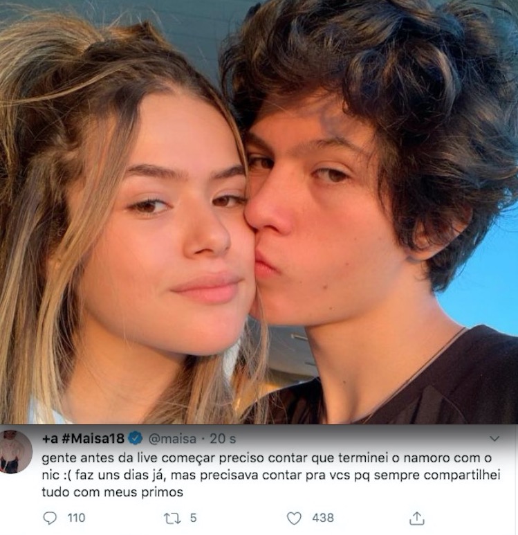 Maisa anuncia que terminou o namoro com Nicholas Arashiro