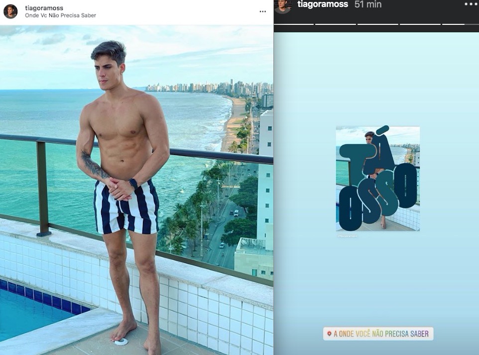 'Padrasto' novinho de Neymar posa em piscina de frente para praia e ironiza: 'tá osso' 