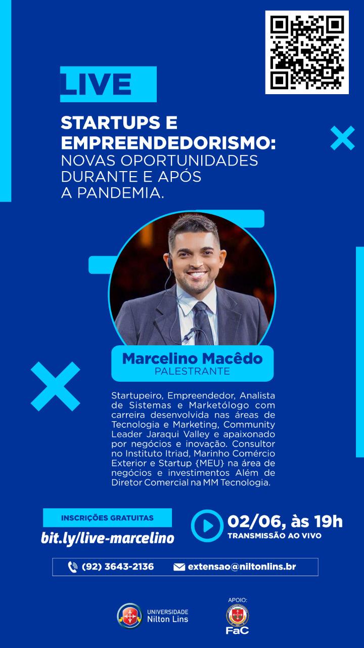 Live 'Startups e Empreendedorismo' com Marcelino Macêdo