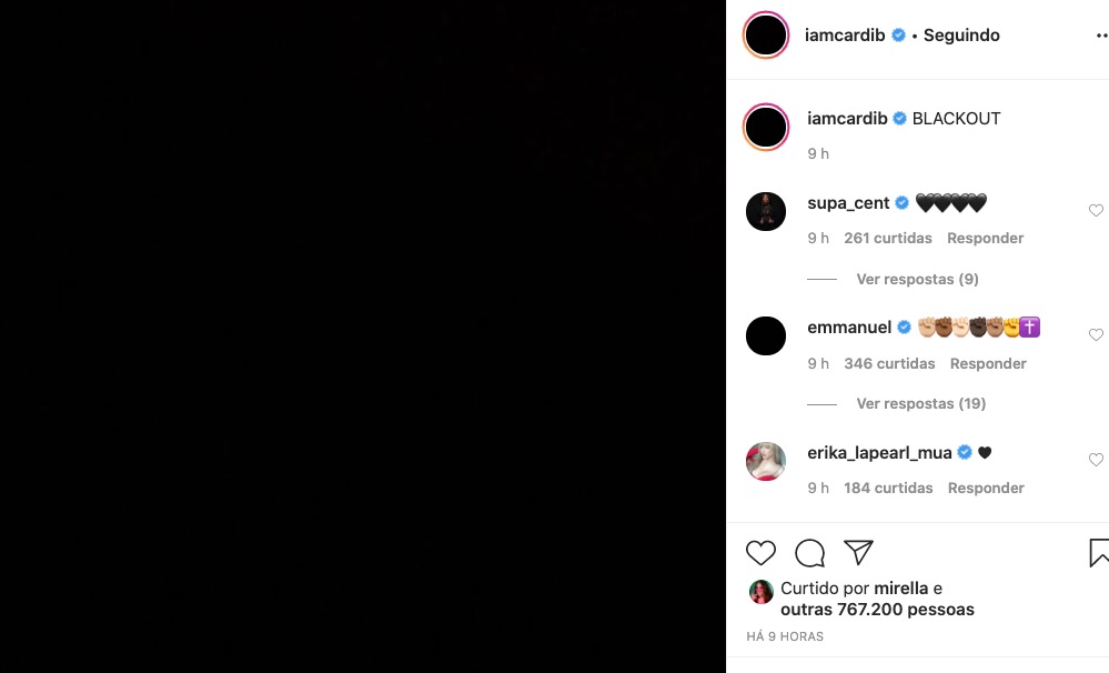 Por que artistas estão postando uma imagem preta nas redes sociais? Entenda o 'Blackout'