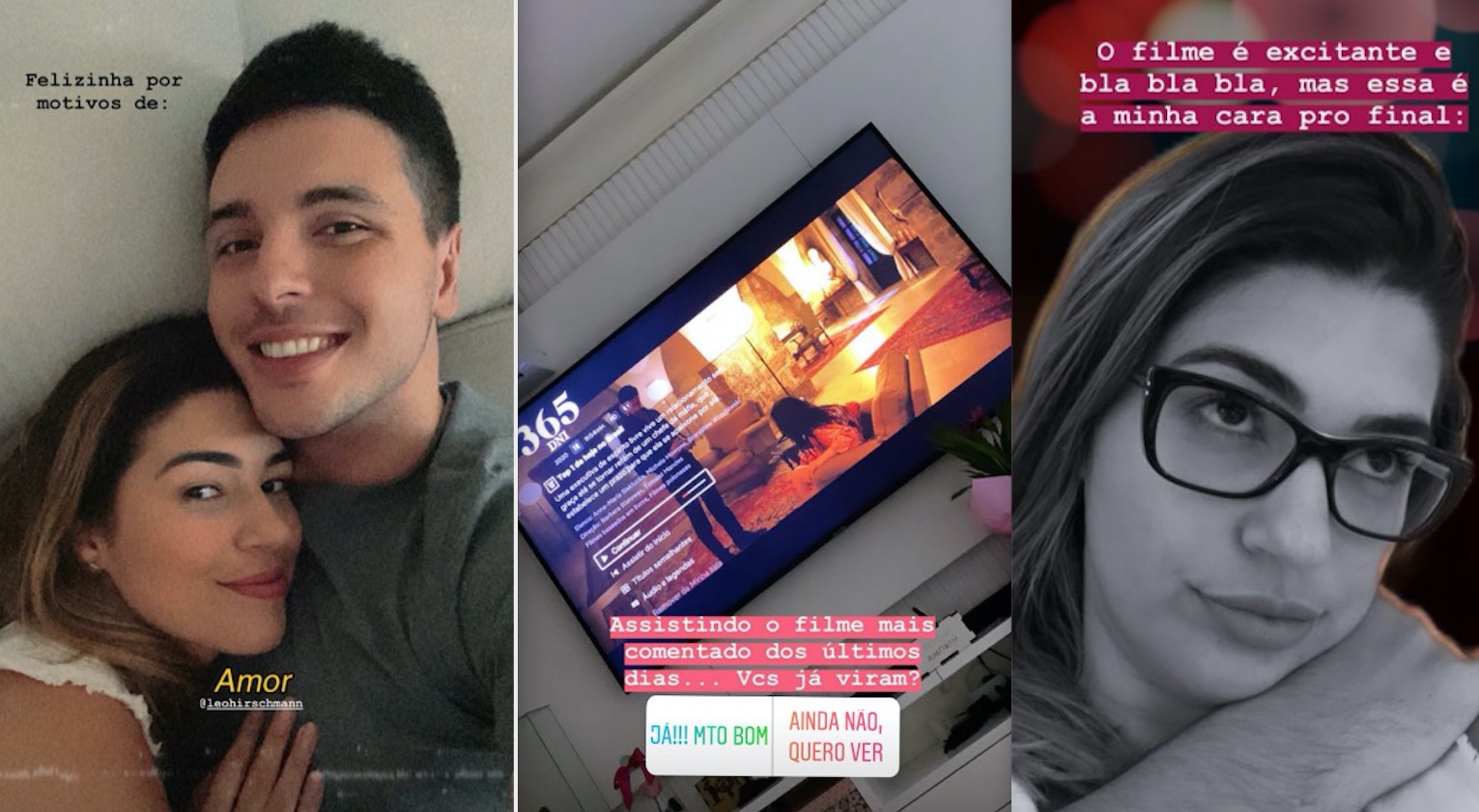 Vivian Amorim posa assistindo filme erótico com namorado em Manaus