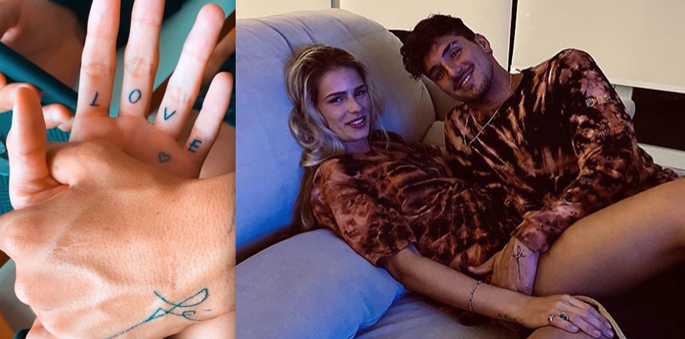 Yasmin Brunet e Gabriel Medina fazem tatuagem juntos após 3 meses de namoro
