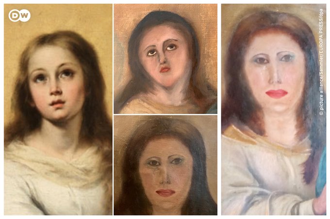 Restauração deixa rosto de Virgem Maria deformado e vira piada na web