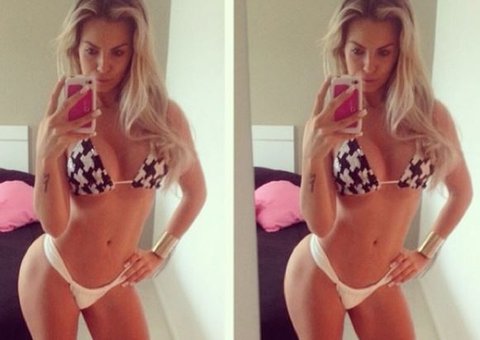 Veridiana Freitas mostra corpo sarado de micro-biquíni 