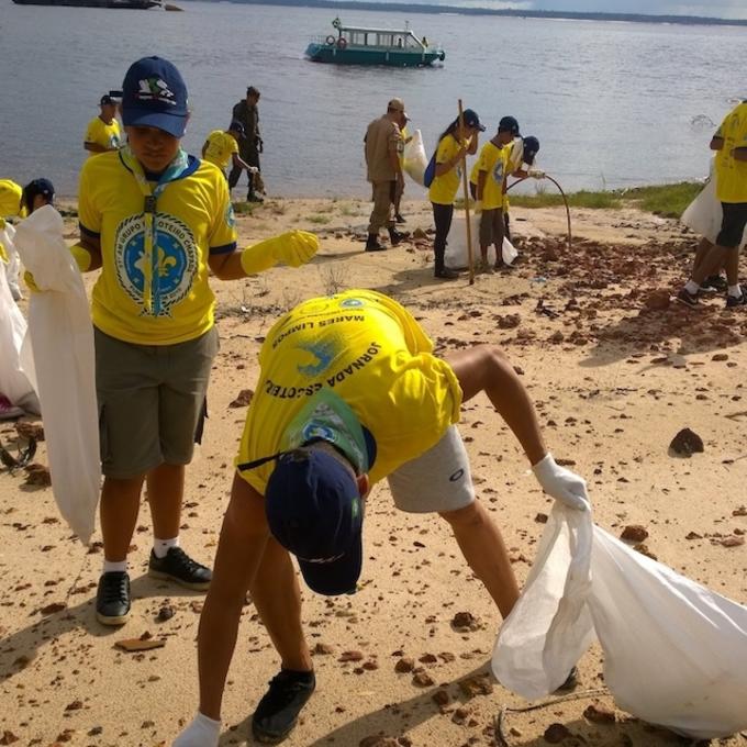 Escoteiros terão cooperação de militares do Exército e da Marinha durante a coleta na praia da Ponta Negra