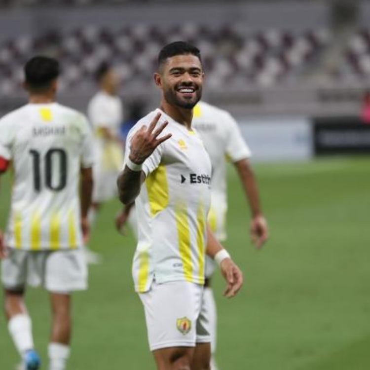 Bruno Tabata é o jogador emprestado pelo Palmeiras com maior destaque no novo clube. Foto: Divulgação/ Qatar SC