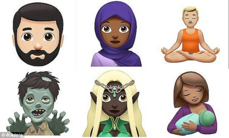 Entre os novos emojis, há personagens de diferentes etnias e personagens fantásticos, como zumbis - Divulgação/Apple