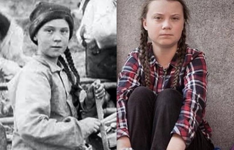 Fotografia de 1898 mostra uma criança parecida com Greta Thunberg. Foto: Eric A. Hegg / University of Washington Libraries, Special Collections. 