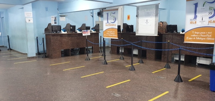 Na central do Sinetram, as filas têm marcação - Foto: Divulgação