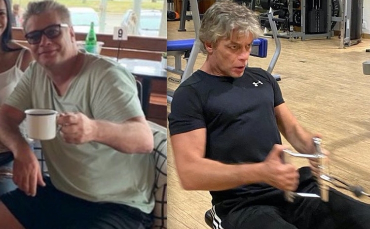 Antes e depois mostrado pelo personal trainer Chico Salgado. Foto: Reprodução/Instagram