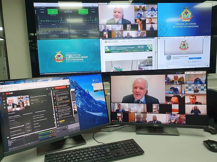 Simpósio virtual aporda pandemia em Manaus - Foto: Divulgação/TCE AM