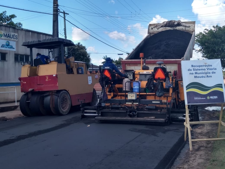 Obras de recuperação de ruas estão em andamento em Maués - Foto: Divulgação/Seinfra